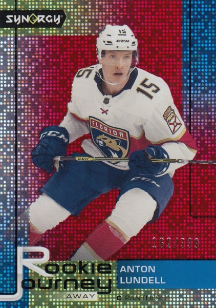 insert RC karta ANTON LUNDELL 21-22 Synergy Rookie Journey Away Red /399